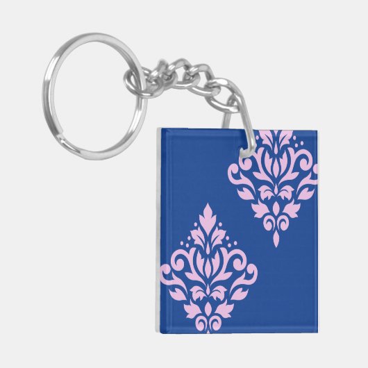 Scroll Damask Art I 2Way Roze + Blauw Sleutelhanger (Voorkant Links)