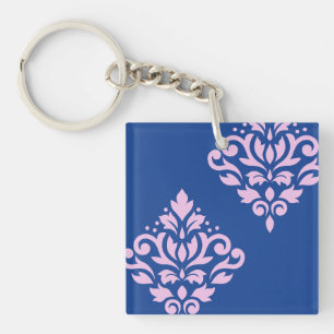 Scroll Damask Art I 2Way Roze + Blauw Sleutelhanger