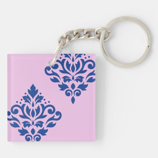 Scroll Damask Art I 2Way Roze + Blauw Sleutelhanger (Achterkant)