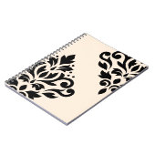 Scroll Damask Art I Black op Cream Notitieboek (Linkerzijde)