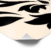 Scroll Damask Art I Black op Cream Poster (Hoek)