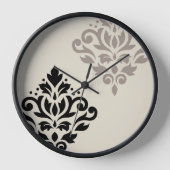 Scroll Damask Art I Black Taupe Cream (Voorkant)