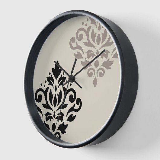 Scroll Damask Art I Black Taupe Cream (Hoek)