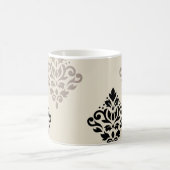 Scroll Damask Art I Black Taupe Cream Koffiemok (Center)