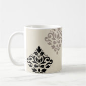 Scroll Damask Art I Black Taupe Cream Koffiemok (Links)