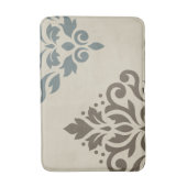 Scroll Damask Art I Blauwgroen-grijs zand Badmat (Voorkant Verticaal)