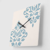 Scroll Damask Art I Blue on Cream Vierkante Klok (Hoek)