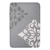 Scroll Damask Art I Cream & Grijs Badmat (Voorkant Verticaal)