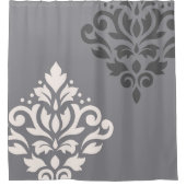 Scroll Damask Art I Cream & Grijs Douchegordijn (Voorkant)