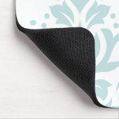 Scroll Damask Art I Duck Egg Blue op White Muismat (Hoek)
