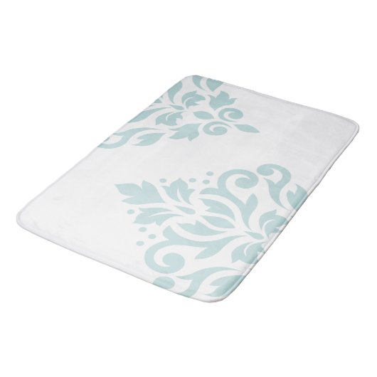 Scroll Damask Art I Duck Ei Blauw op Wit Badmat (Gekanteld)