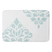 Scroll Damask Art I Duck Ei Blauw op Wit Badmat (Voorkant)