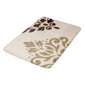 Scroll Damask Art I Goud & Bruin op Cream Badmat (Gekanteld)