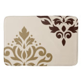 Scroll Damask Art I Goud & Bruin op Cream Badmat (Voorkant)