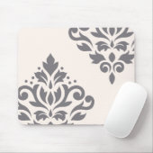 Scroll Damask Art I Grey op Cream Muismat (Met muis)