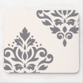 Scroll Damask Art I Grey op Cream Muismat (Voorkant)