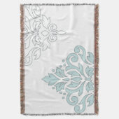 Scroll Damask Art I (lijn) Ei Blauw Grijs Wt Deken (Voorkant Verticaal)