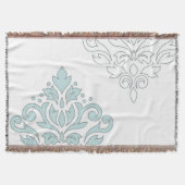 Scroll Damask Art I (lijn) Ei Blauw Grijs Wt Deken (Voorkant)