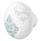 Scroll Damask Art I (lijn) Ei Blauw Grijs Wt Keramische Knop (Rechts)