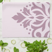 Scroll Damask Art I Mauve on Pink Theedoek (Gevouwen)