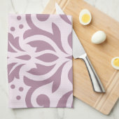 Scroll Damask Art I Mauve on Pink Theedoek (Quarter Fold)