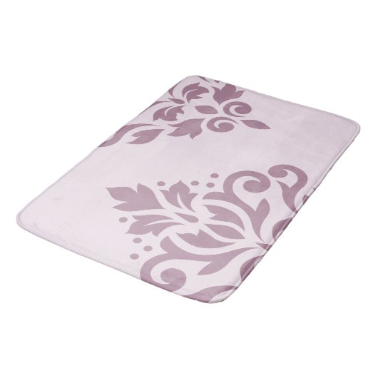 Scroll Damask Art I Mauve op Roze Badmat (Gekanteld)
