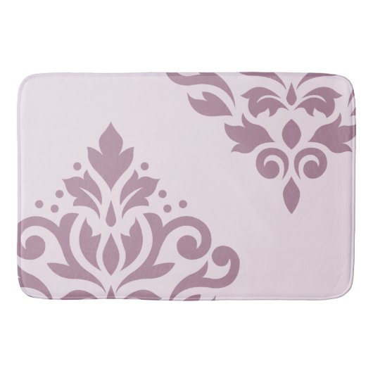 Scroll Damask Art I Mauve op Roze Badmat (Voorkant)