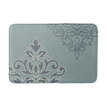 Scroll Damask Art I (overzicht) Cream Blues Blauwg