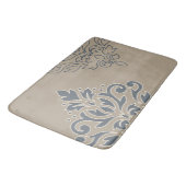 Scroll Damask Art I (overzicht) Cream Blues Sand Badmat (Gekanteld)