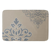Scroll Damask Art I (overzicht) Cream Blues Sand Badmat (Voorkant)