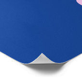Scroll Damask Art I Pink op Blauw Poster (Hoek)