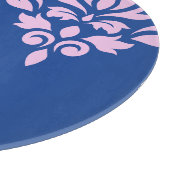 Scroll Damask Art I Pink op Blauw Snijplank (Hoek)