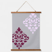 Scroll Damask Art I Plum Pink Grey Hangend Wandkleed (Voorkant)