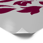 Scroll Damask Art I Plum Pink Grey Perfect Poster (Hoek)