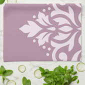 Scroll Damask Art I Roze op Mauve Theedoek (Gevouwen)