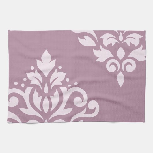 Scroll Damask Art I Roze op Mauve Theedoek (Horizontaal)