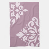 Scroll Damask Art I Roze op Mauve Theedoek (Verticaal)