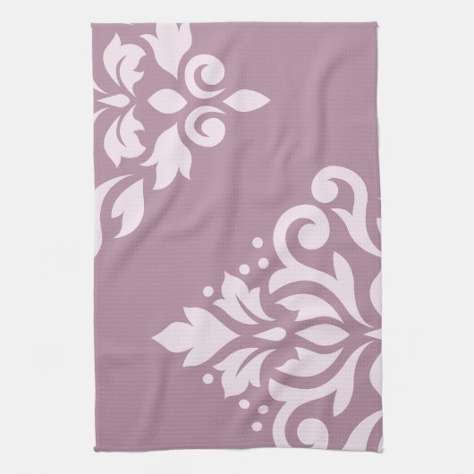 Scroll Damask Art I Roze op Mauve Theedoek (Verticaal)