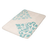 Scroll Damask Art I Teals op Cream Badmat (Gekanteld)