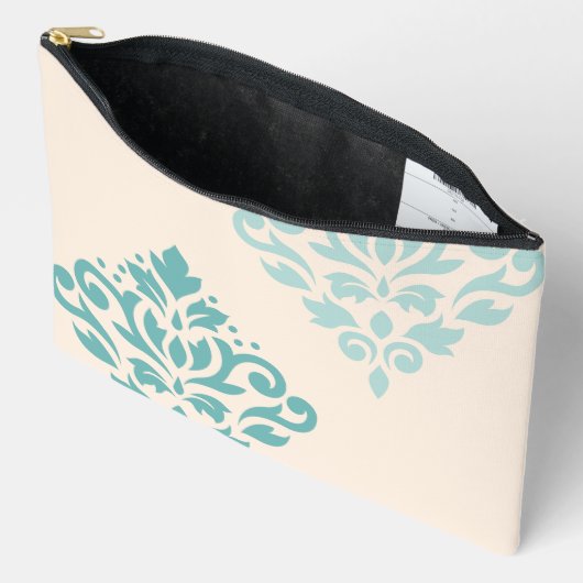 Scroll Damask Art I Teals op Cream Etui (Open)