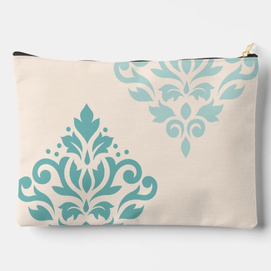 Scroll Damask Art I Teals op Cream Etui (Achterkant)