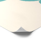 Scroll Damask Art I Teals op Cream Poster (Hoek)