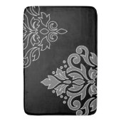 Scroll Damask Art I White Line Grijs Zwart Badmat (Voorkant Verticaal)