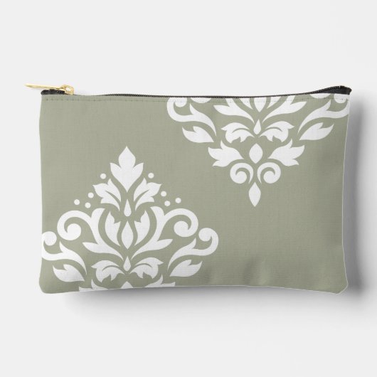 Scroll Damask Art I White on Green Etui (Voorkant)