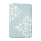 Scroll Damask Art I White op Duck Egg Blue Badmat (Voorkant Verticaal)