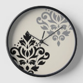 Scroll Damask Art I Zwart Grijs Crème (Voorkant)