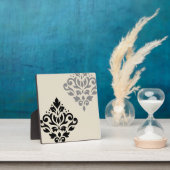 Scroll Damask Art I Zwart Grijs Crème Fotoplaat (Insitu)