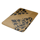 Scroll Damask Art I Zwart op Goud Badmat (Gekanteld)