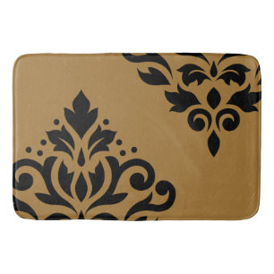 Scroll Damask Art I Zwart op Goud Badmat