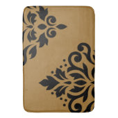 Scroll Damask Art I Zwart op Goud Badmat (Voorkant Verticaal)